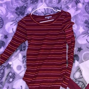 brown striped body suit